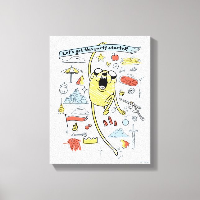 Adventure Time | "Party" Jake Sketch Canvas Print (Front)