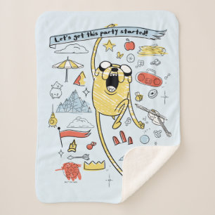 Adventure Time   "Party" Jake Sketch Sherpa Blanket