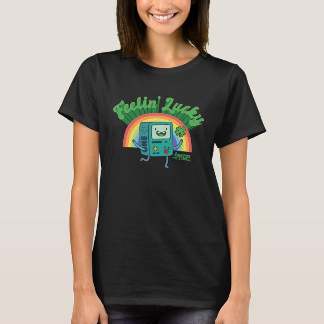 Adventure Time St. Patrick's Day BMO Rainbow Feeli T-Shirt (Front)