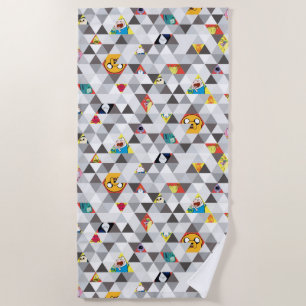 Adventure Time Triangular Character Pattern Beach Towel