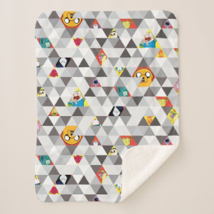 Adventure Time Triangular Character Pattern Sherpa Blanket