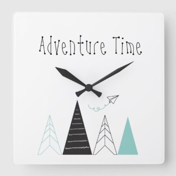 'adventure Time' Wall Clock by BlueMatchesStudio at Zazzle