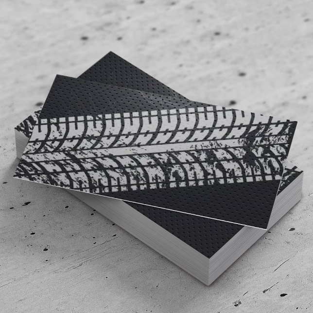 Adventure Tire Tracks Grunge Dark Metal Business Card (Creator Uploaded)