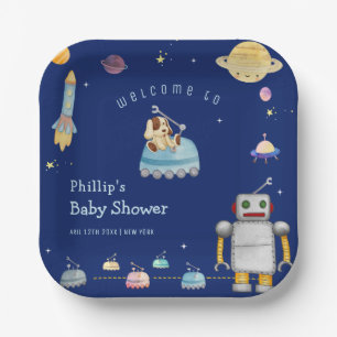 Adventure Toys Robot Boy Outer Space Baby Shower Paper Plates