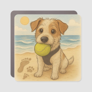 Adventure Trails & Tails – Peggy on the Beach Car Magnet