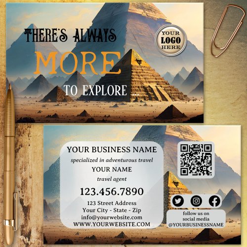 Adventure Travel Agency QR Code Business Card