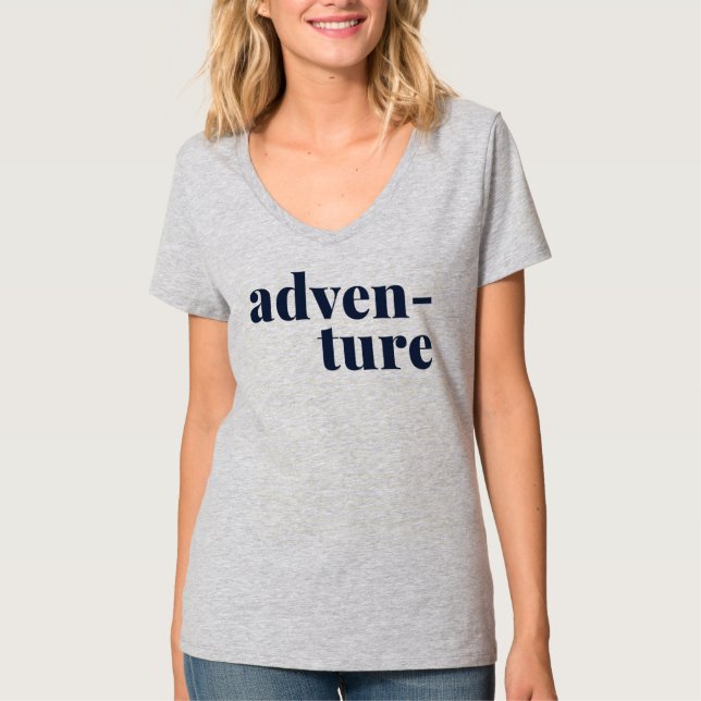 Adventure Travel and Nature Lover Text Design T-Shirt (Front)