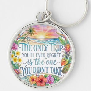 Adventure Travel Beach Vacation Retirement Party Keychain