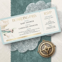 Adventure Travel Boarding Pass Baby Shower