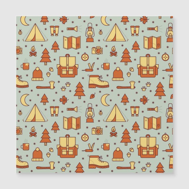 Adventure travel icons, seamless pattern. (Front)
