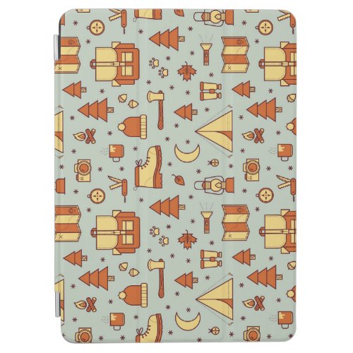 Adventure travel icons seamless pattern iPad air cover