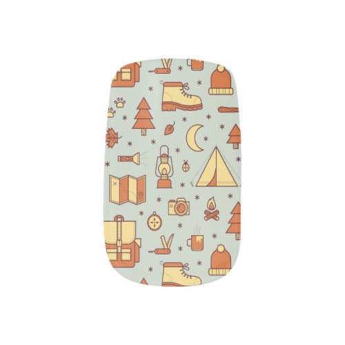 Adventure travel icons seamless pattern minx nail art