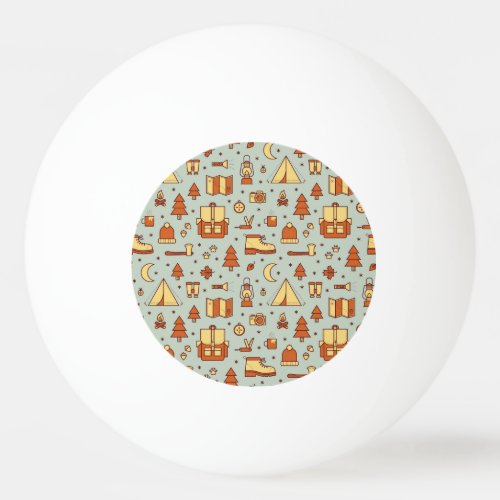 Adventure travel icons seamless pattern ping pong ball