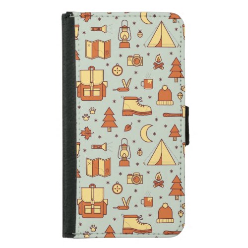 Adventure travel icons seamless pattern samsung galaxy s5 wallet case