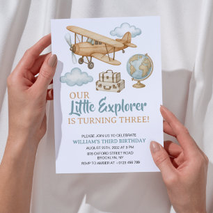 Adventure Travel Little Explorer Birthday Invitation