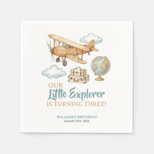Adventure Travel Little Explorer Birthday Napkins