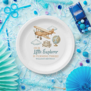 Adventure Travel Little Explorer Birthday Paper Plates