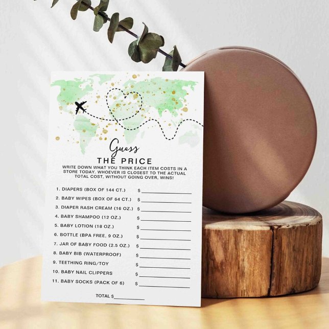 Adventure Travel Map Baby Shower Guess The Price (Creator Uploaded)