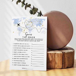 Adventure Travel Map Baby Shower Guess The Price