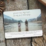 Adventure Travel Photos Collage Christmas  Holiday Card<br><div class="desc">Elevate your holiday greetings with our Traveler's Holiday Photo Card, specially designed for adventurers, globe-trotters, military personnel, and anyone embracing a gap year or exploring the world. The front boasts the cheerful message 'Jingle all the way... to our next adventure, ' capturing the spirit of wanderlust. The focal showcase photo...</div>