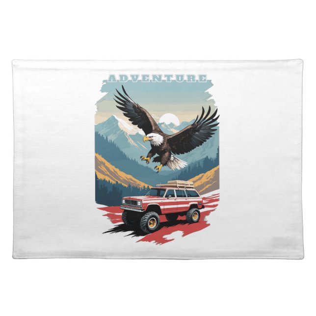 Adventure Trip USA Cloth Placemat (Front)