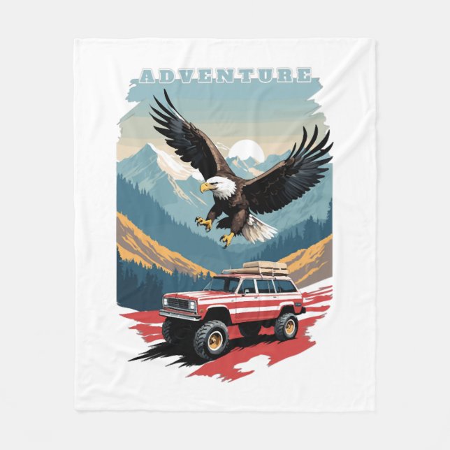 Adventure Trip USA Fleece Blanket (Front)