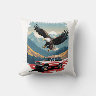 Adventure Trip USA Throw Pillow