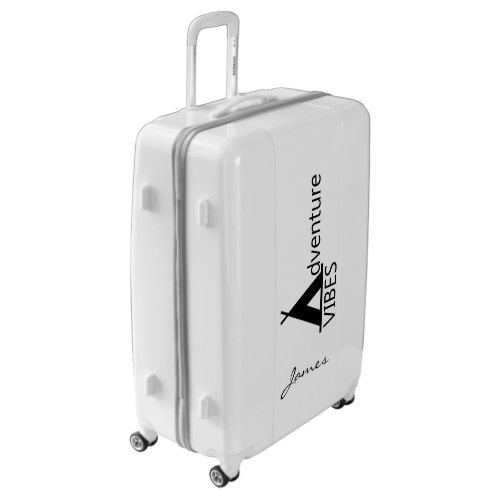 Adventure Vibes Black and White Camping Tent Logo Luggage