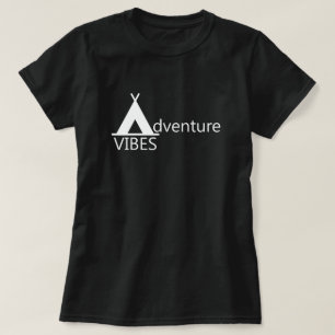 Adventure Vibes Camping Tent Logo Typography T-Shirt