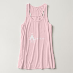 Adventure Vibes Camping Tent Logo Typography Tank Top