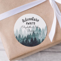 Adventure Watercolor Rustic Forest Baby Shower