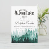 Adventure Watercolor Rustic Woodland Baby Shower  Invitation (Standing Front)