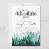 Adventure Watercolor Rustic Woodland Baby Shower  Invitation (Front)