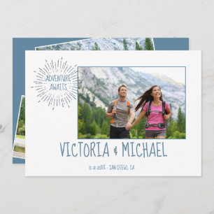 Adventure Wedding Photo Save the date Invitation