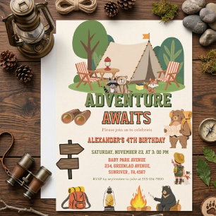 Adventure wild safari Woodland birthday Invitation