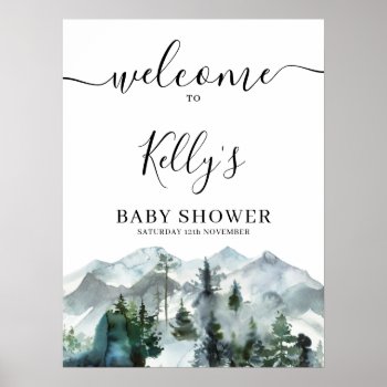 Adventure Wilderness Baby Shower Welcome Sign by figtreedesign at Zazzle
