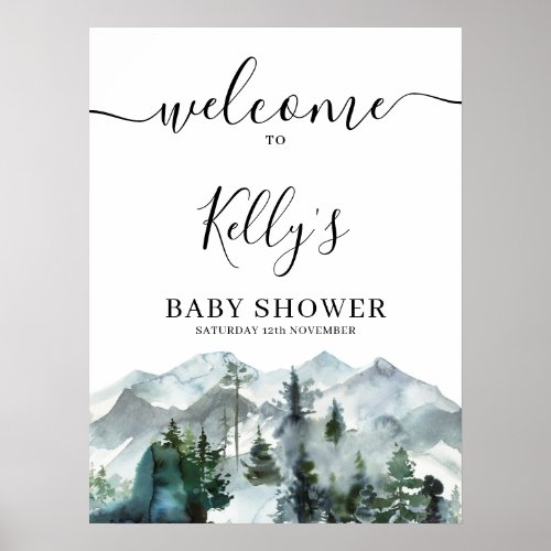 Adventure Wilderness Baby Shower Welcome Sign