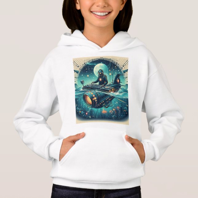  Adventure with DJ Piloting a Steampunk Submarine! Hoodie (Front)