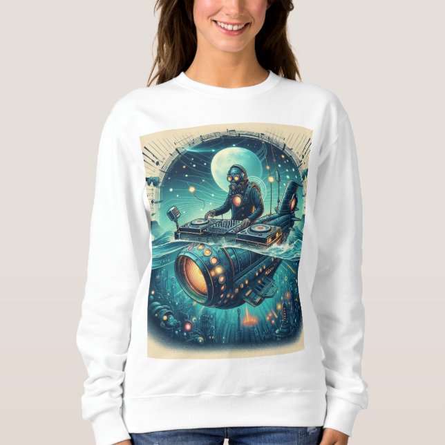 Adventure with DJ Piloting a Steampunk Submarine!  Sweatshirt (Front)