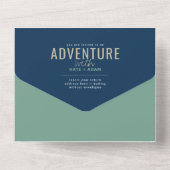 Adventure Woodland & Books Boy Navy Baby Shower All In One Invitation (Back)