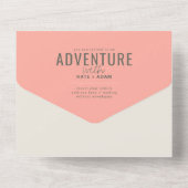 Adventure Woodland Books Girl Navy Baby Shower All In One Invitation (Back)