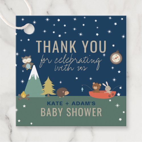 Adventure Woodland Boy Baby Shower Thank You Favor Tags