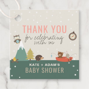 Adventure Woodland Girl Baby Shower Thank You Favor Tags