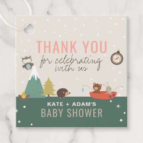 Adventure Woodland Girl Baby Shower Thank You  Favor Tags