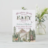 Adventure Woodland mountain forest Baby Shower Invitation (Standing Front)