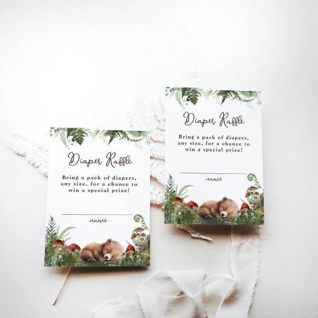 Adventure Woodland Mushroom Fern Baby Boy Shower Enclosure Card (Creator Uploaded)