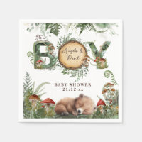 Adventure Woodland Mushroom Fern Baby Boy Shower