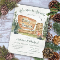 Adventure Woodland National Park Baby Shower Invitation