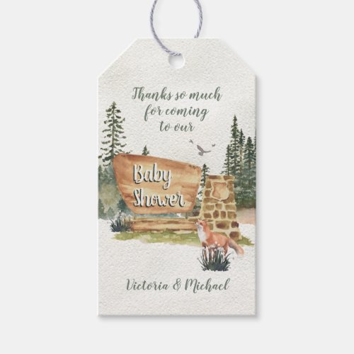Adventure Woodland National Park Baby Shower Squar Gift Tags