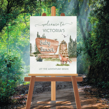 Adventure Woodland National Park Baby Welcome Sign by McBooboo at Zazzle